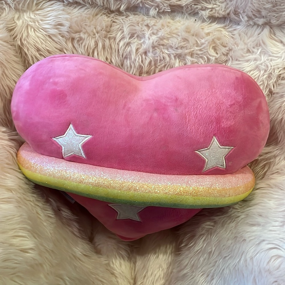2 scoops saturn heart plushie with rainbow ring and stars